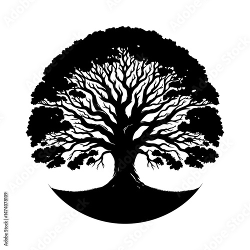 tree logo silhouette vector file.