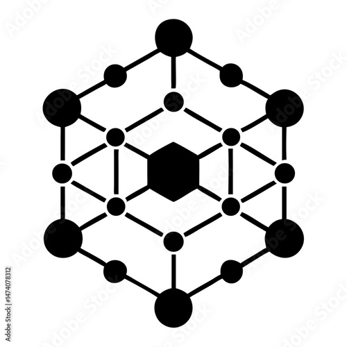 Abstract blockchain network silhouette design representing digital technology