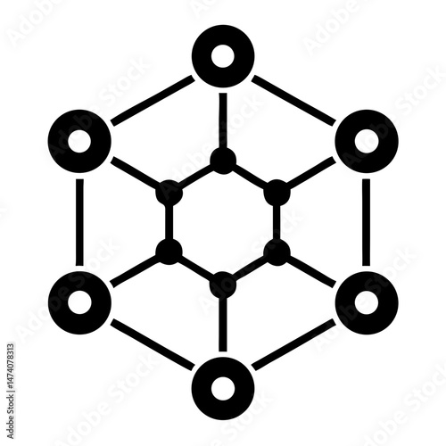 Abstract blockchain network silhouette design illustrating digital connectivity and security
