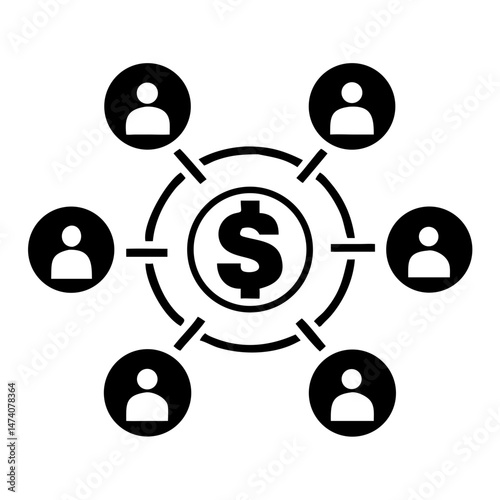 Abstract silhouette design representing peer to peer payment transactions and technology