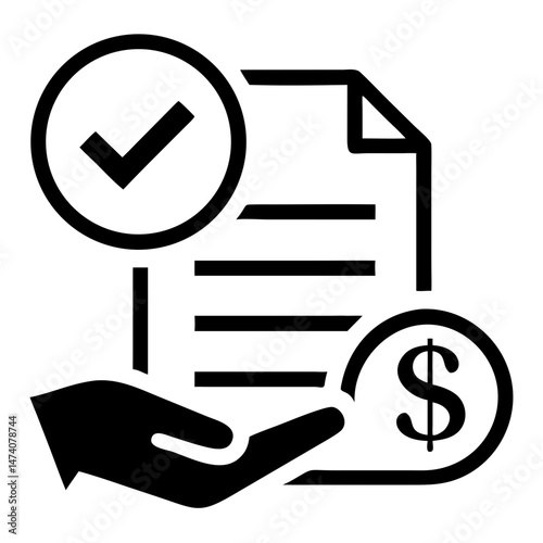 Black silhouette design representing loan approval process for financial concepts