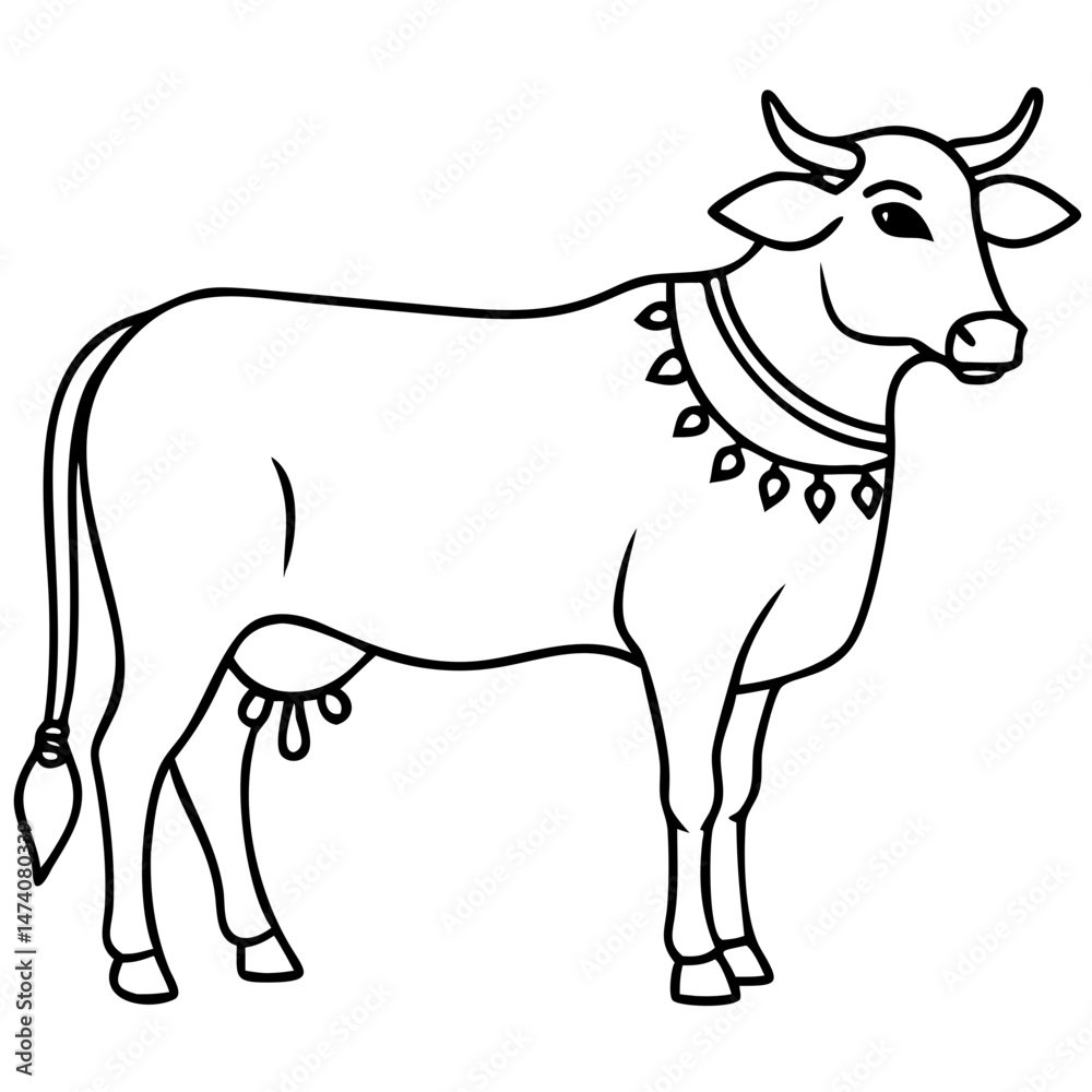 Silhouette design depicting a charming well dressed brahman bull with imposing presence Silhouette design depicting a charming well dressed brahman bull with imposing presence