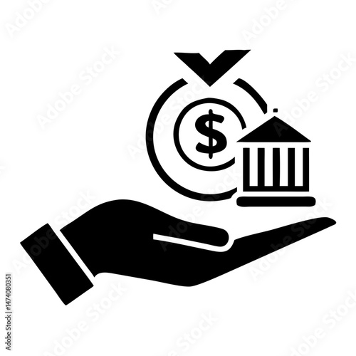 Silhouette design representing a financial loan approval with transparent background option.