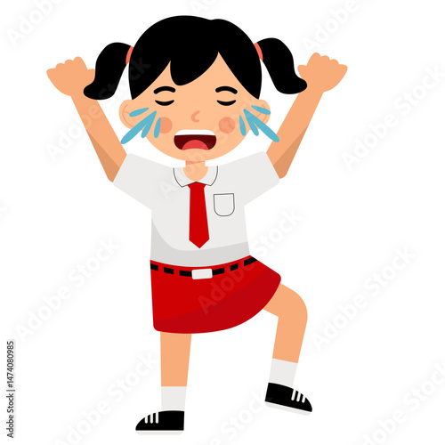 Indonesian Elementary Crying Girl