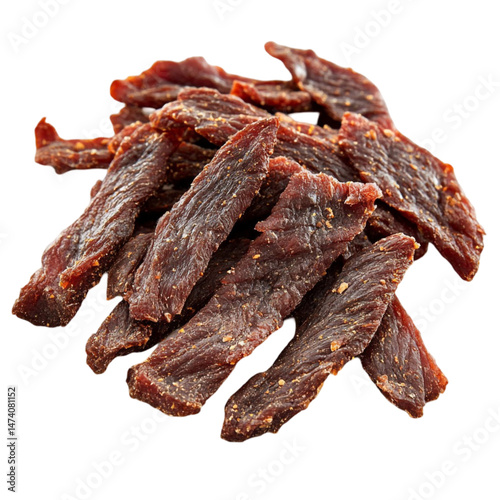 Delicious seasoned beef jerky strips a tasty snack photo