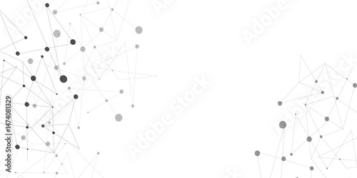 A beautiful Chaotic abstract line seamless pattern .Technology black illustration . Connected lines with dots .graphic background dots with connections for your design, illustration	
