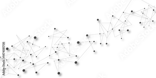A beautiful Chaotic abstract line seamless pattern .Technology black illustration . Connected lines with dots .graphic background dots with connections for your design, illustration	

