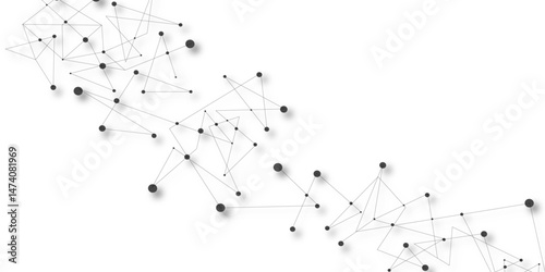 A beautiful Chaotic abstract line seamless pattern .Technology black illustration . Connected lines with dots .graphic background dots with connections for your design, illustration	
