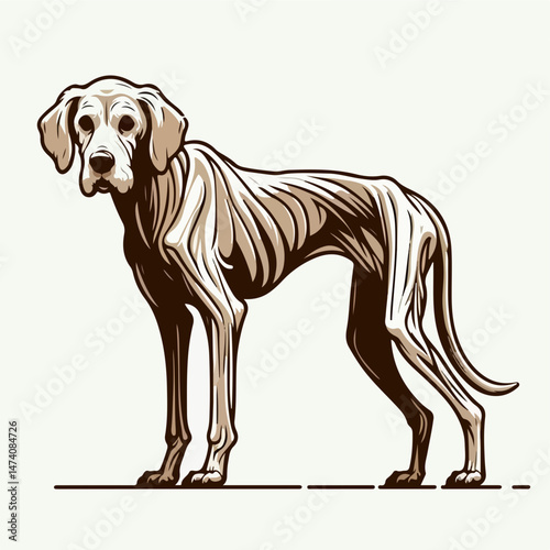Canine Elegance: A dignified illustration of a sleek dog, showcasing a graceful stance and refined features, embodying the loyalty and noble spirit of the breed.