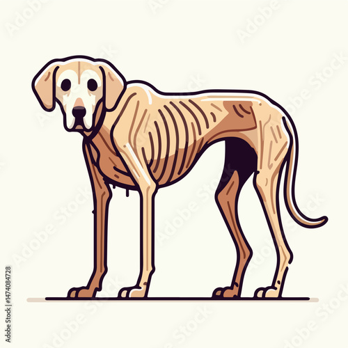 Skeletal Canine: A minimalist digital illustration reveals the intricate skeletal structure of a dog, providing a unique perspective on canine anatomy. 
