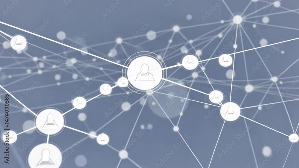 Animation of lines and dots connecting network concept