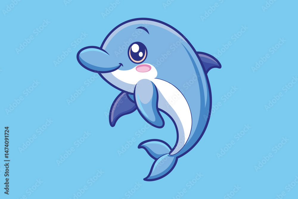 Fototapeta premium cute dolphin colorful Vector
