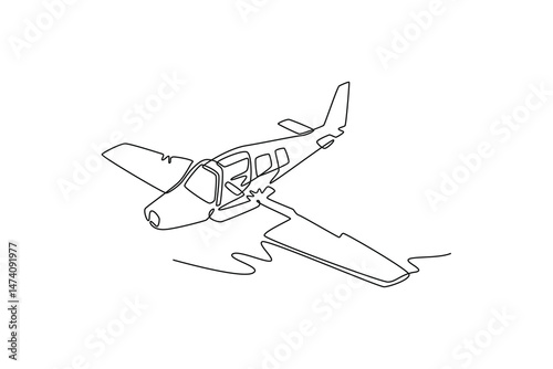  Plane Crash concept. Full length animation illustration. High quality 4k footage