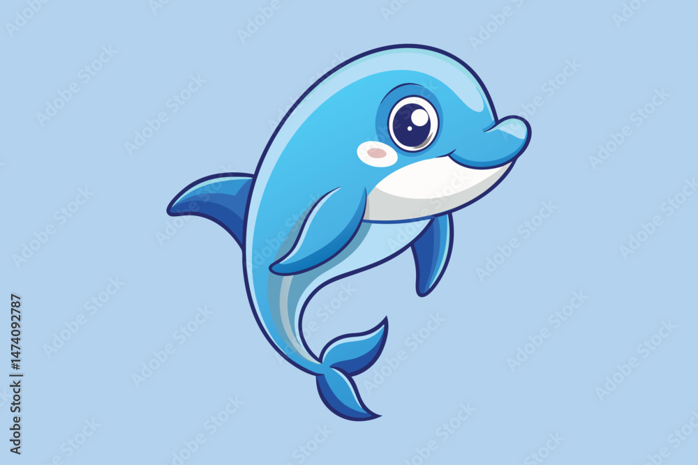 Naklejka premium cute dolphin colorful Vector