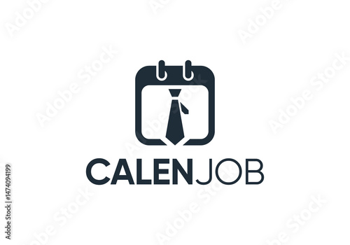 calendar with tie logo. job work schedule symbol vector design