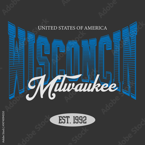 Retro typography university united states state vintage slogan print, 
highlighted grunge texture for graphic t-shirt or sweatshirt hoodie - Vector