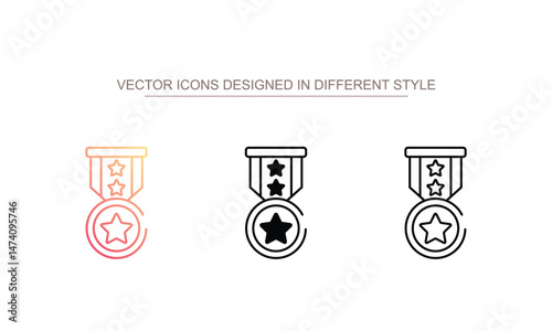 Military Medal icon design with white background stock illustration