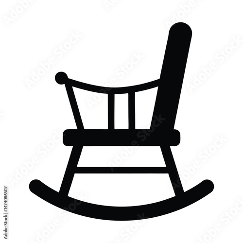 Rocking chair silhouette icon