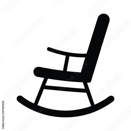 Rocking chair silhouette icon