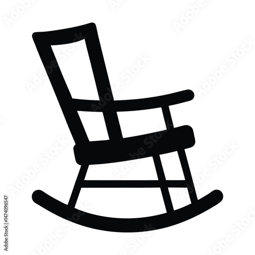 Rocking chair silhouette icon
