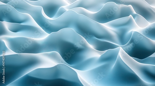 Abstract wavy light blue and white surface