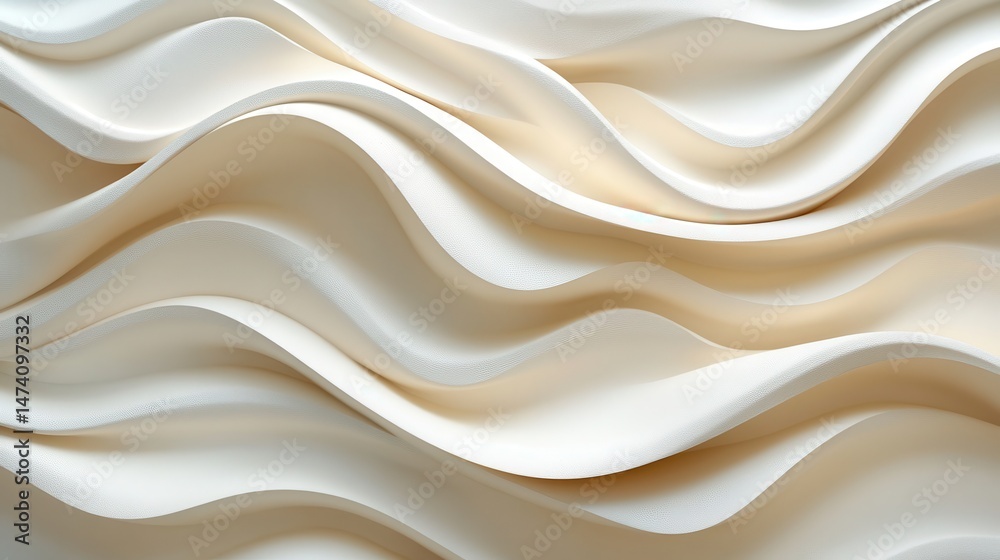 Obraz premium Abstract wavy, light cream-colored forms
