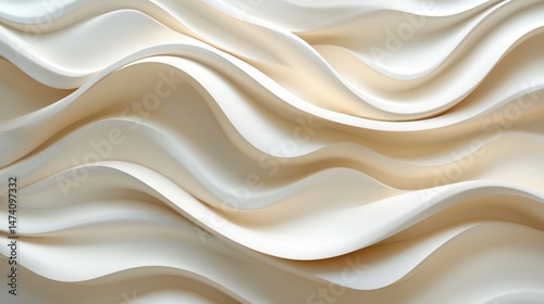 Abstract wavy, light cream-colored forms