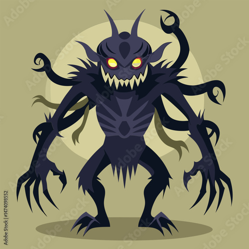 Dark Creature of the Night. A Ghastly Horror Illustration