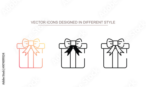 Gift box icon design with white background stock illustration