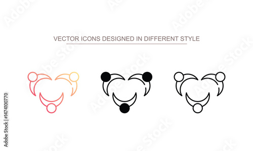 People Unity icon design with white background stock illustration