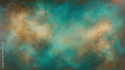 Ethereal Artistic Background with Teal and Bronze Tones for Modern Design Projects