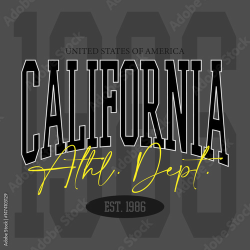 Retro typography university united states state vintage slogan print, 
highlighted grunge texture for graphic t-shirt or sweatshirt hoodie - Vector