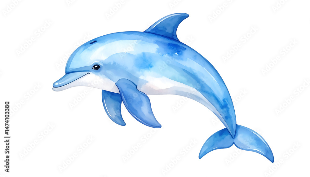 Fototapeta premium watercolor dolphin 