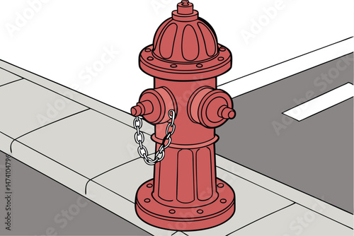 133 fire hydrant, red fire hydrant, fire hydrant with water connections, industrial equipment, urban infrastructure, emergency equipment, metal object, cylindrical shape, valve, hose connections, safe