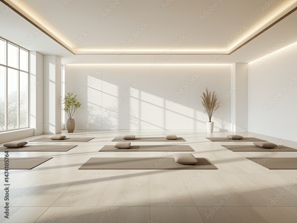 Fototapeta premium Minimalist Yoga Studio - Serene & Luxurious