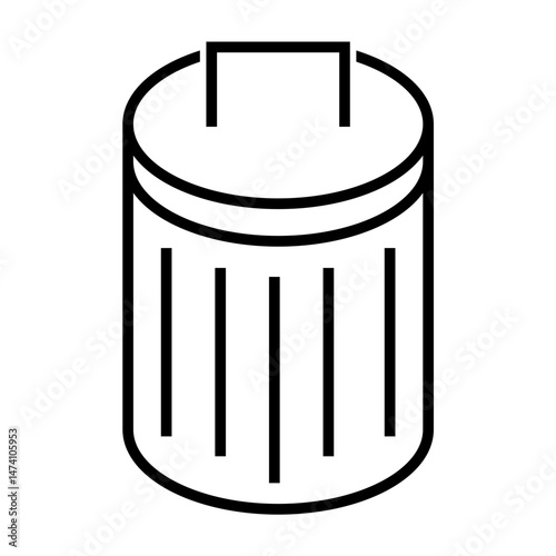 trash bin icon minimalist vector illustration flat line