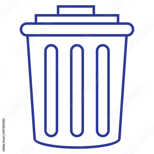 trash bin icon minimalist vector illustration flat line