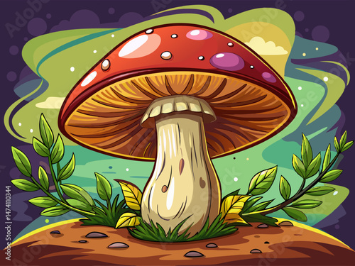 vector of Drawing a mushroom