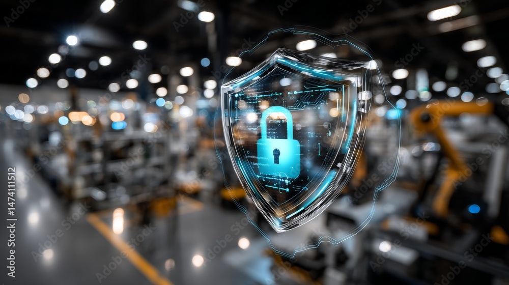 © Danila - Cybersecurity for Industrial Automation serves as a digital shield to protect a factory network from potential cyberattacks © Danila - Cybersecurity for Industrial Automation serves as a digital shield to protect a factory network from potential cyberattacks