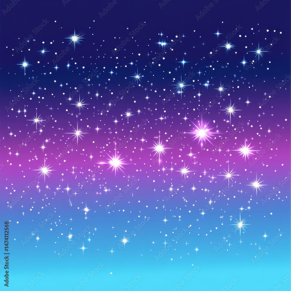 Fototapeta premium Gradient Sky with Stars Illustration Graphic Background Cosmic Night Sky Generative AI Art