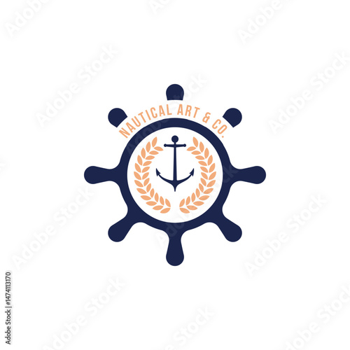Nautical logo design template
