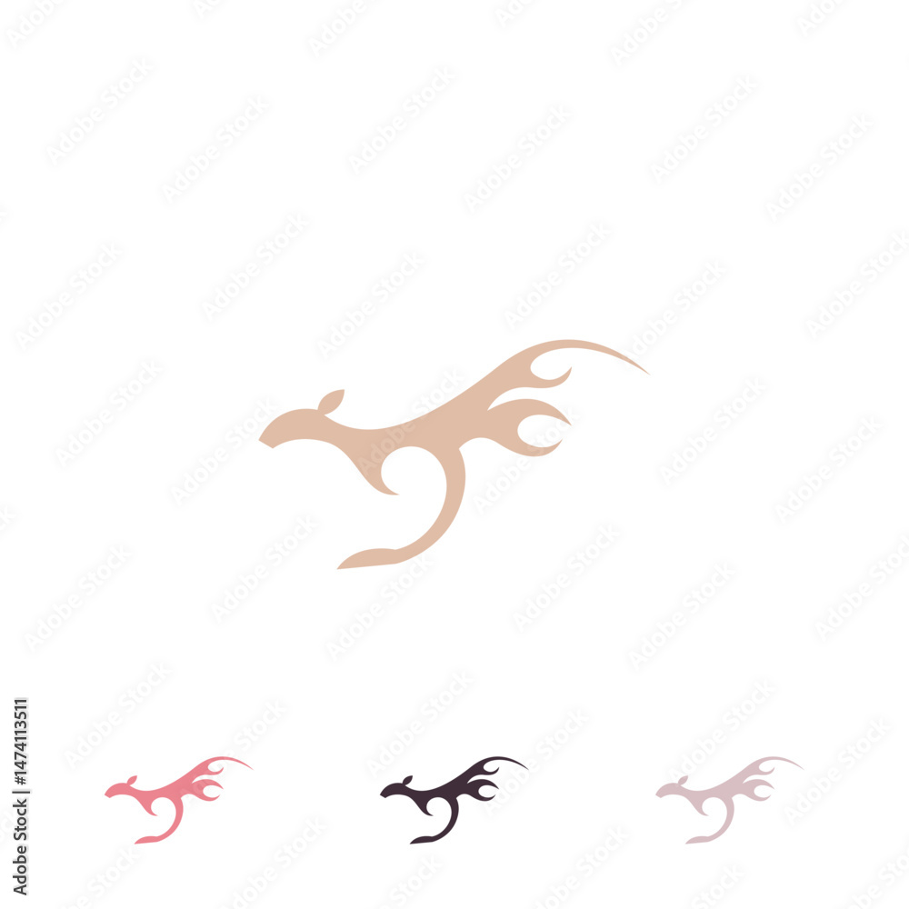 Obraz premium Kangaroo logo design template