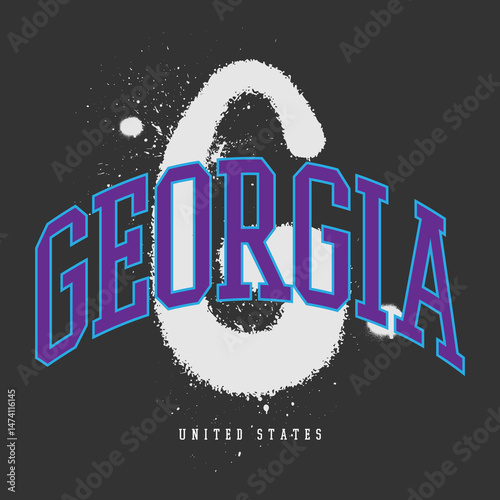 Retro typography university united states state vintage slogan print, 
highlighted grunge texture for graphic t-shirt or sweatshirt hoodie - Vector