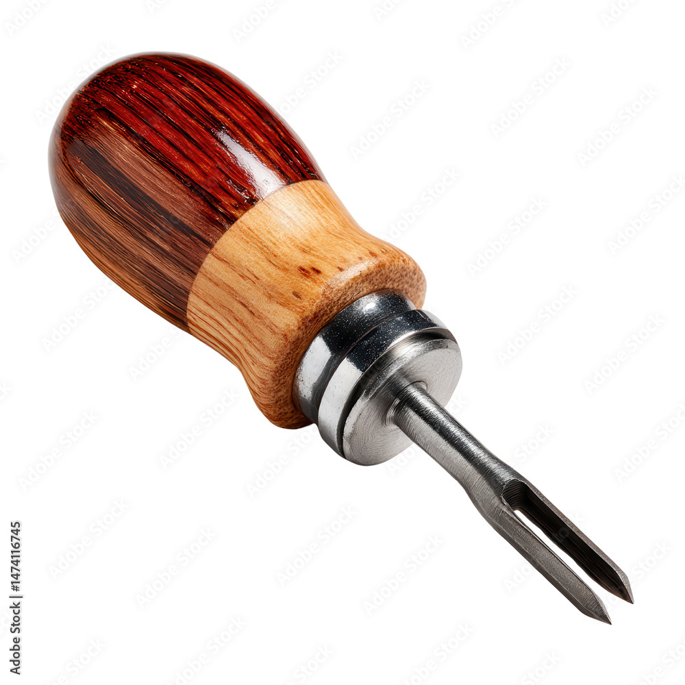 Hand tools png style. Screwdriver with wooden handle and metal tip Hand tools png style. Screwdriver with wooden handle and metal tip