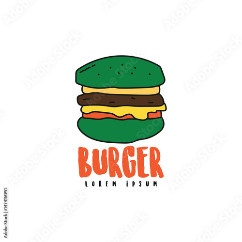 Burger fastfood logo design template