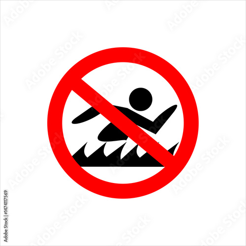 No swimming icon is suitable for prohibited icons in certain places