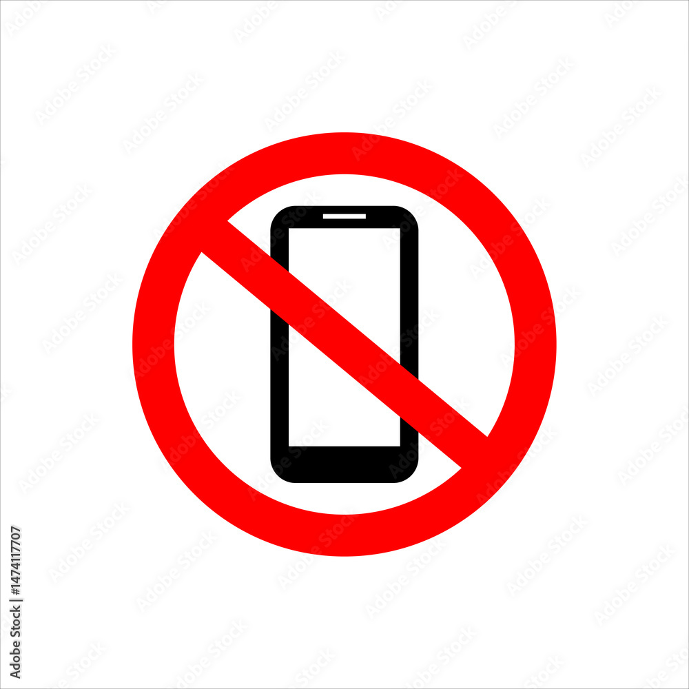 The icon prohibiting the activation of a mobile phone is suitable for prohibition icons in certain places The icon prohibiting the activation of a mobile phone is suitable for prohibition icons in certain places