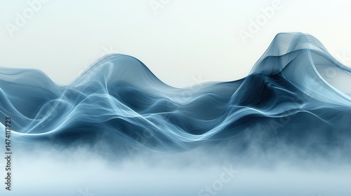 Abstract wavy smoke landscape