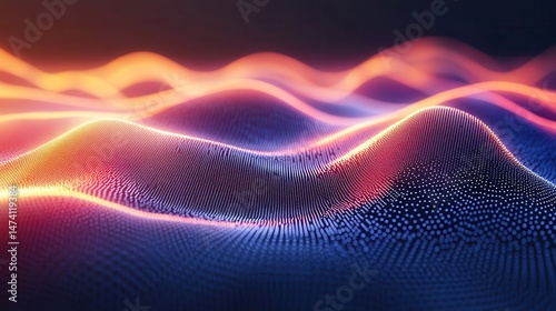 Abstract wavy surface with vibrant colors