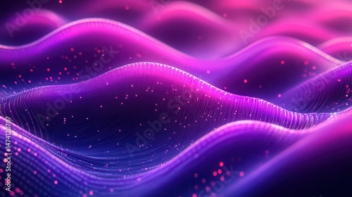 Abstract wavy, vibrant digital landscape (2)